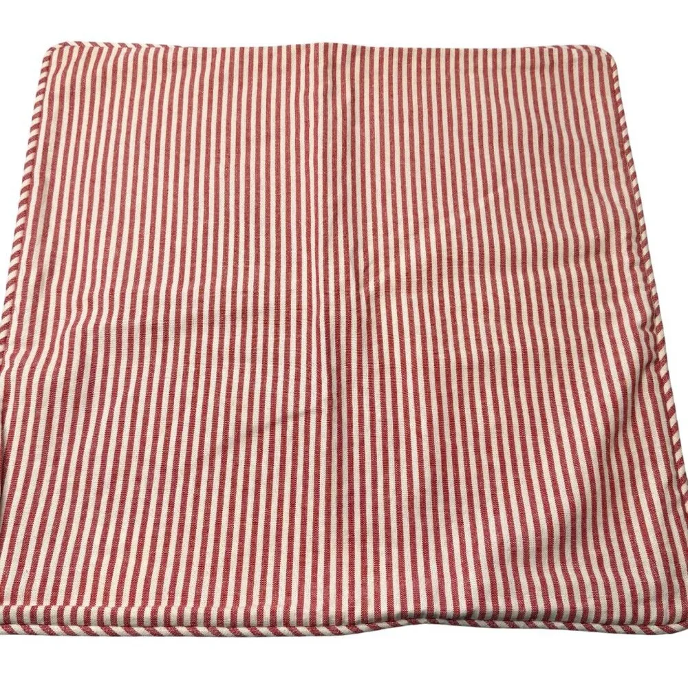 Pottery Barn red white stripe throw pillow covers linen blend 20x20 cottage core